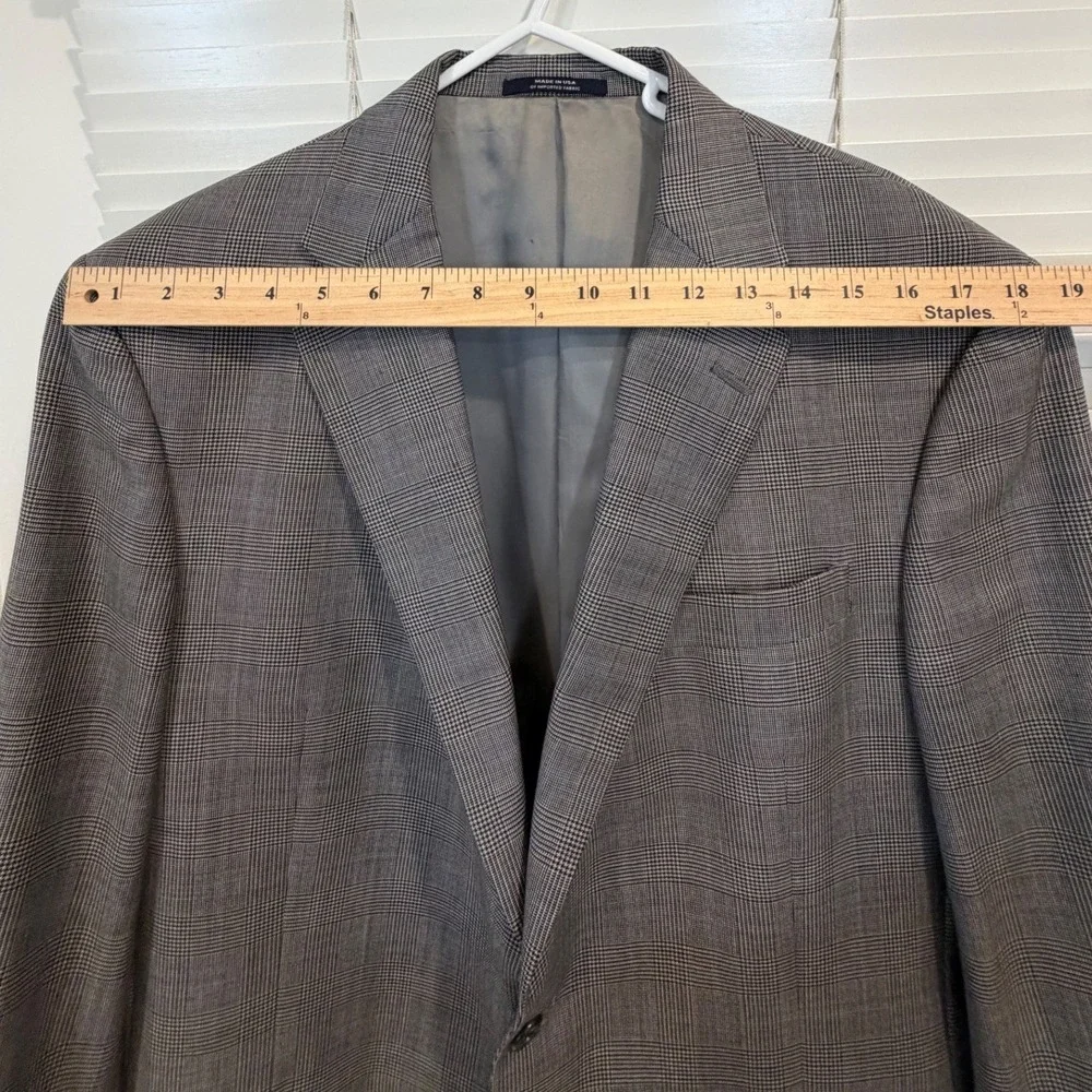 Hart Schaffner Marx Nordstrom Mens Grey Glen Plaid Blazer Sport Coat 44R Jacket